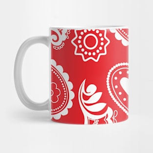 Mandala Pattern Red and White Halloween Fall Autumn Season Mug